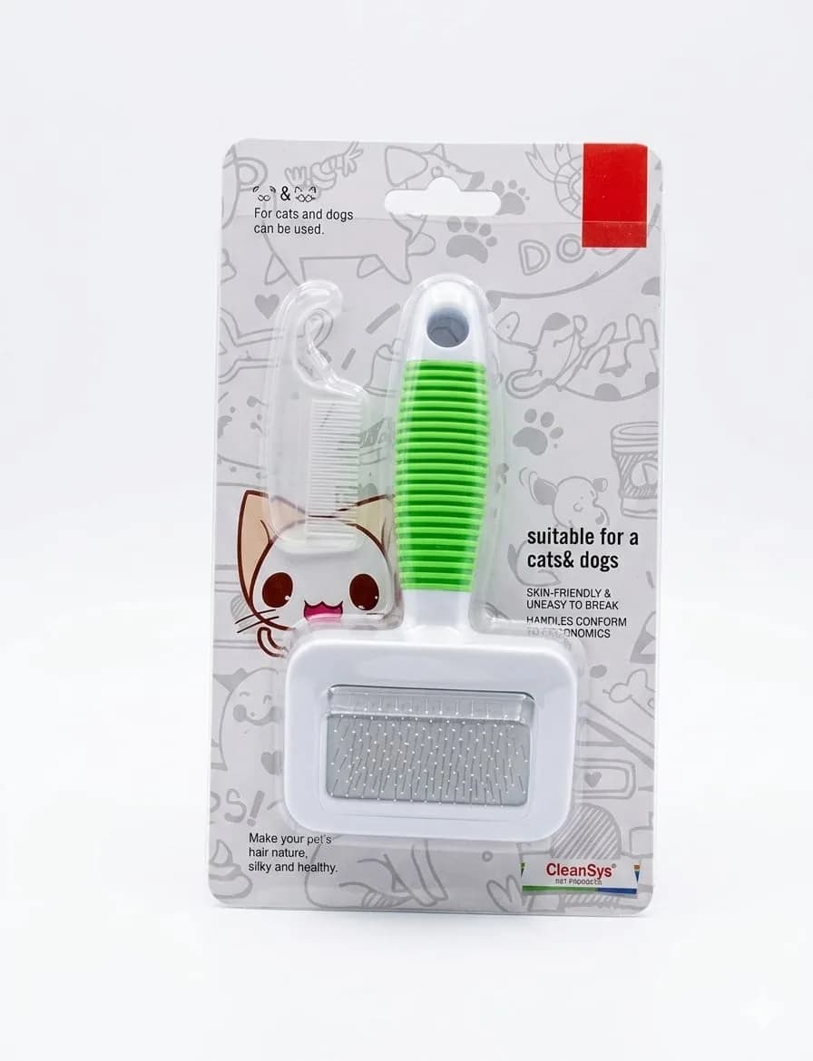 CleanSys Professional Slicker Brush & Mini Comb Set
